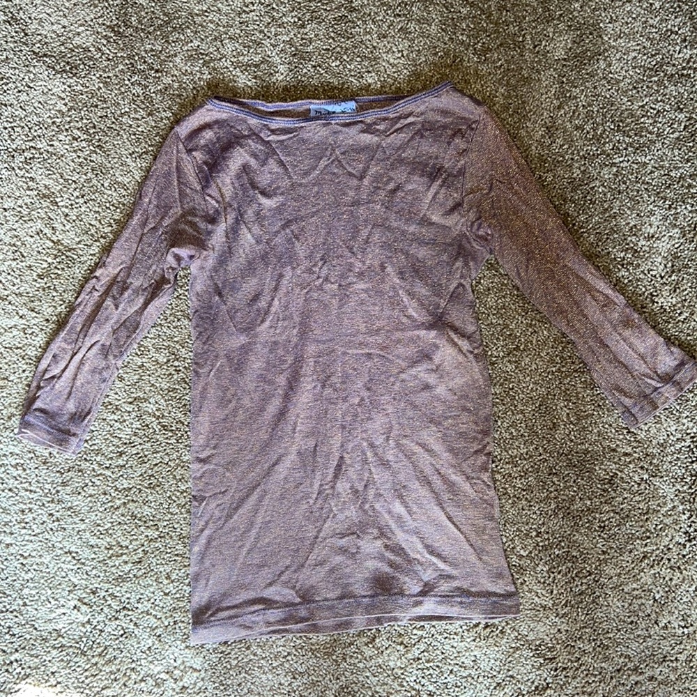 Metallic brown boat neck Michael Stars top